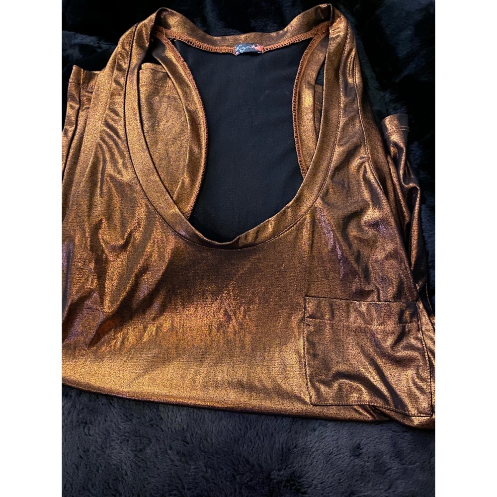 Burnt Orange Metallic Tunic Racerback - Picture 5 of 5